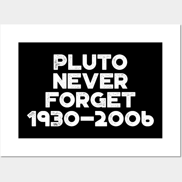 Pluto Never Forget 1930-2006 Vintage Retro (White) Wall Art by truffela